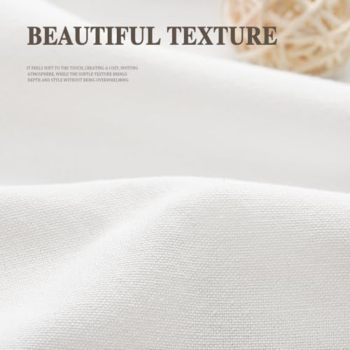 Farmhouse Shower Curtain Ruffle Linen White 72" W x 96" L