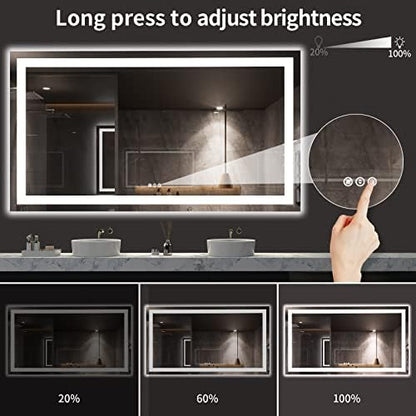 LOAAO 72X40 LED Bathroom Mirror with Lights, UL Listed