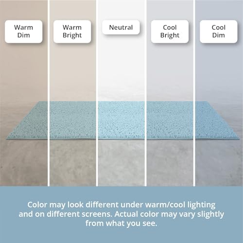 MAYSHINE Small Plush Shaggy Chenille Bath Mat, 24"x17" Extra Soft, Super Absorbent, Non-Slip Bathroom Rug | Fluffy Microfiber, Area Rug Sets for Bathroom Floor, Kitchen, Living Room | Spa Blue