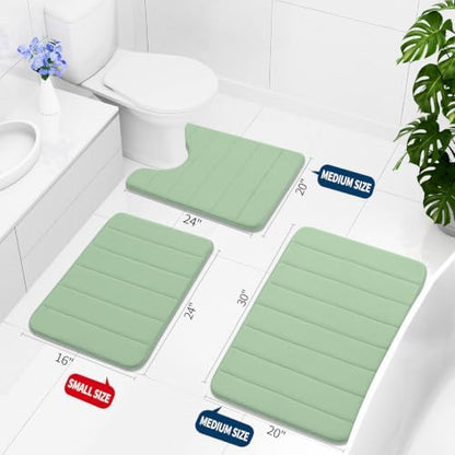 Buganda Memory Foam U-Shaped Toilet Rugs 24 x 20, Absorbent Bathroom mat