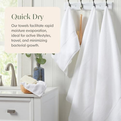 Springtree Home 100% Cotton Luxury Hotel Bath Towel Set | 6-Piece Set White