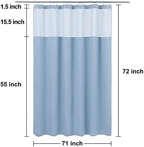 N&Y HOME Waffle Weave Shower Curtain with Snap-in Liner Set Blue, 71x72
