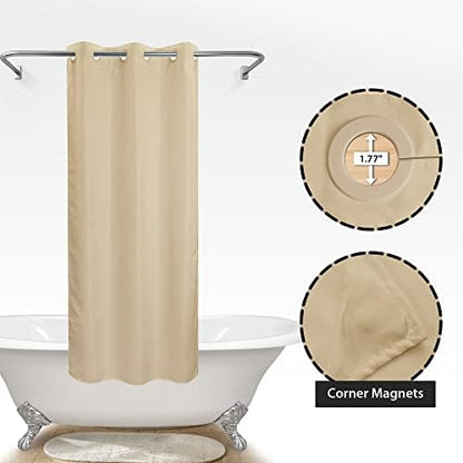 River Dream No Hook Stall Shower Curtain or Liner Microfiber Beige, 36x74