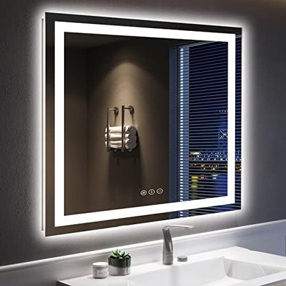 36x36 LED Bathroom Mirror with Lights, Lighted Vanity Mirror