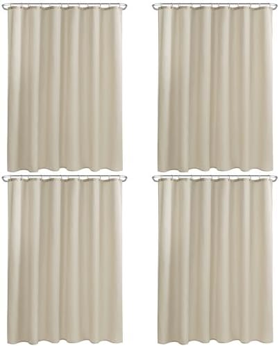 Nasitos Fabric Shower Curtain Liners with Magnets 2 Pack 70X72 Inch White
