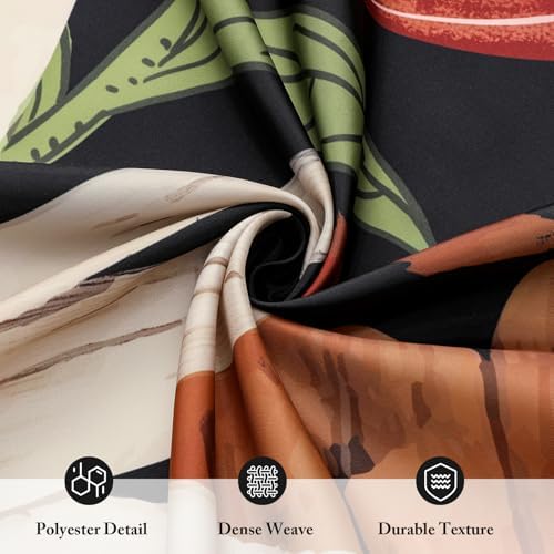 3 in 1 Boho Floral Shower Curtain Set with PEVA Liner & 12 Hooks, 72 x 78
