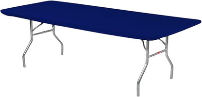 Kwik-Covers 8' Rectangle Plastic Table Covers 30" x 96", Bundle of 5 (Navy Blue)