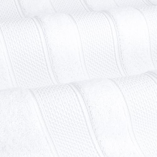American Soft Linen Salem 100% Cotton Turkish 4 Piece Hand Towels for Bathroom, 600 GSM Soft Absorbent Quickdry Hand Face Towel Set, White