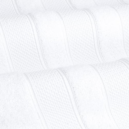 American Soft Linen Salem 100% Cotton Turkish 4 Piece Hand Towels for Bathroom, 600 GSM Soft Absorbent Quickdry Hand Face Towel Set, White