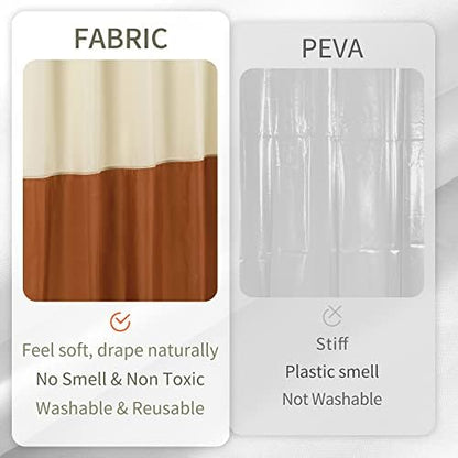 ALYVIA SPRING Waterproof Fabric Shower Curtain or Liner Cream/Orange, 72x72
