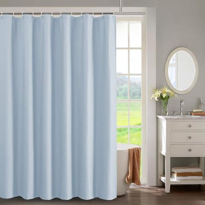 OWENIE Glacier Blue Shower Curtain for Bathroom 84 Inches Extra Long, Elegant 3D Embossed Textured Cloth Waffle Shower Curtain, Modern Luxury Hotel Style, Water Repellent, Machine Washable, 72X84