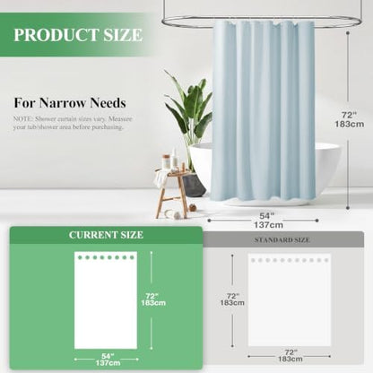 Dynamene Stall Waffle Shower Curtain 256 GSM Heavy Fabric 54x72 Fog Blue