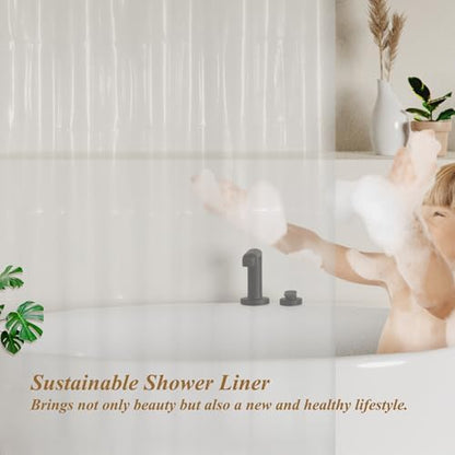 Mrs Awesome Clear Shower Curtain Liner Medium Weight Standard Size