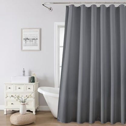 1 Pack Water-Repellent Fabric Shower Curtain Liner, 72x66 Grey