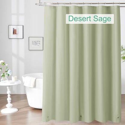 Mrs Awesome Sage Shower Curtain Liner with 3 Magnets, 72x72