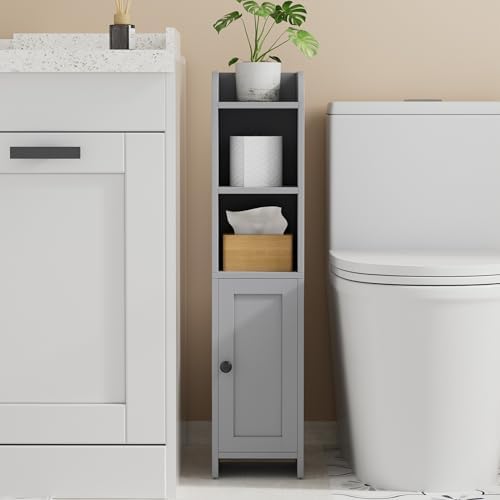 Homhedy Small Bathroom Storage Cabinet, Narrow Toilet Paper Cabinet