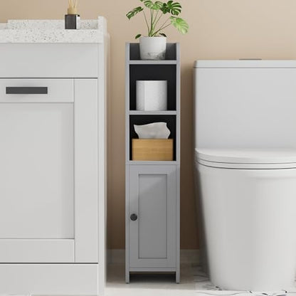 Homhedy Small Bathroom Storage Cabinet, Narrow Toilet Paper Cabinet