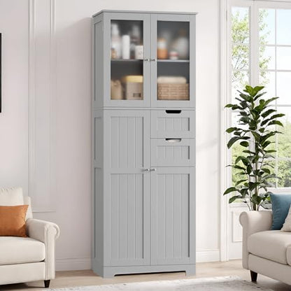 BOTLOG 67'' Tall Bathroom Storage Cabinet with Adjustable Shelf