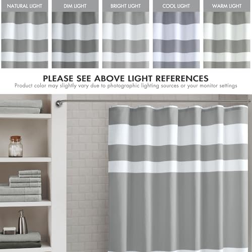 Madison Park Spa Waffle Weave Long Shower Curtain, 72 x 78, Grey