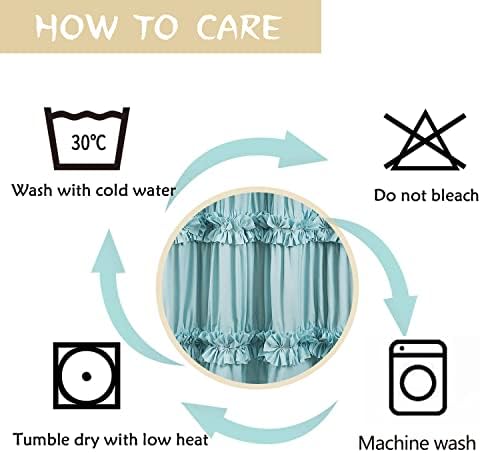 Homechoice Decor Spa Blue Ruffle Shower Curtain with 12 Buttonholes