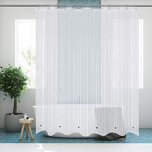 Mrs Awesome 72x68 Shorter Shower Curtain Liner with 6 Magnets Clear
