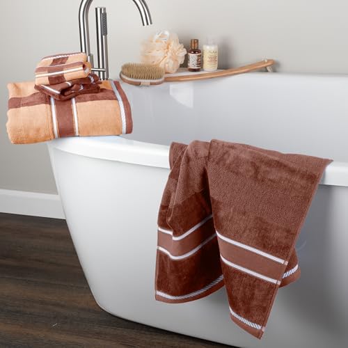 Lavish Home Bathroom Towels Set, Bathroom Accessories, Beige, Set of 6