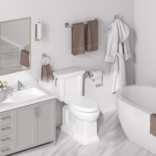 USHOWER 4PCS Polished Chrome Bathroom Accessories Set,24-Inch Towel Bar Set