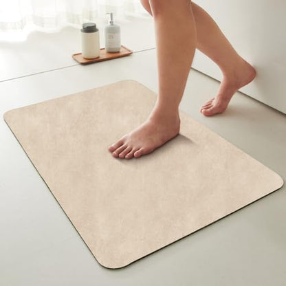 TYUU Thin Bath Mat, Bathroom Rugs Non Slip Washable, 24x48 Beige
