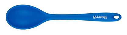 Dexter Russell 91531 Silicone Spoon, 11½" Heat Resistant One-Piece Design, High Heat Cool Blue Handle, Nonstick Safe, Durable Kitchen Mixing and Serving Utensil, Professional Cooking Spoon