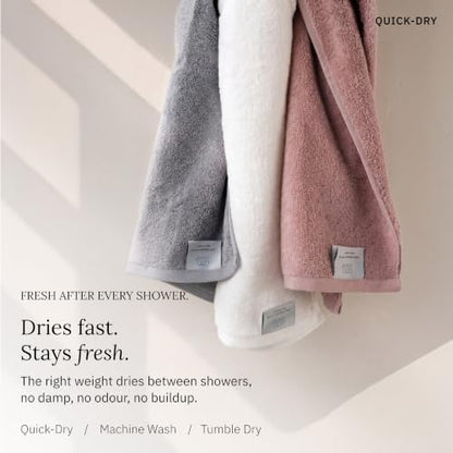 California Design Den 100% Organic Cotton 6 Pc Bath Towel Set, Cashmere