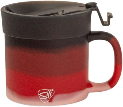 Silipint 16oz Silicone Coffee Mug Tumbler with Flip Lid – Unbreakable Dishwasher Safe Microwave Oven & Freezer Compatible – Cup for Hot Coffee Tea or Cold Drinks (Volcano) Pack of 1