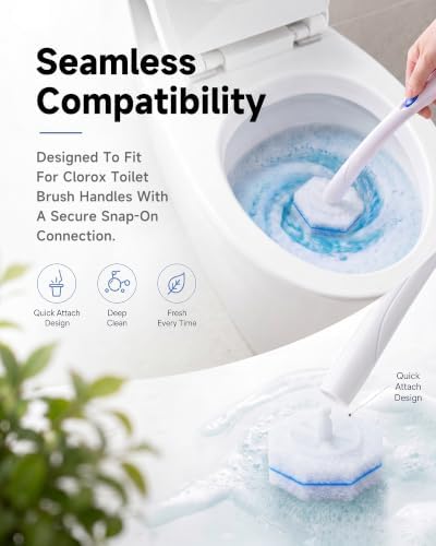 60 Count Toilet Wand Refills Compatible with Clorox Toilet Wand