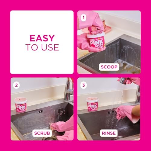Stardrops The Pink Stuff Cleaning Paste 500g, Multi Purpose Cleaner for Kitchen, Bathroom, Tiles, Glass, Shower, Oven, Sink, Stainless Steel, Removes Grease, Grime & Stains (Pack of 2)