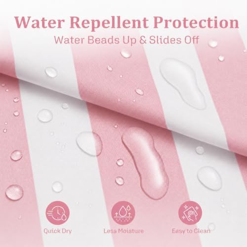 Ohocut Vertical Striped Shower Curtain, Cute Retro Vintage Stripe Bathroom Shower Curtain, Waterproof Polyester Fabric Modern Bath Curtain for Bathroom 72x72 Inches Pink