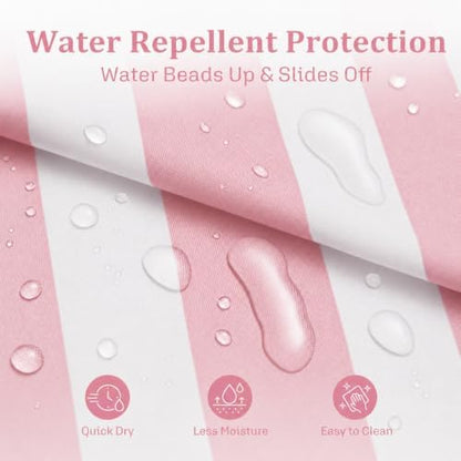 Ohocut Vertical Striped Shower Curtain, Cute Retro Vintage Stripe Bathroom Shower Curtain, Waterproof Polyester Fabric Modern Bath Curtain for Bathroom 72x72 Inches Pink