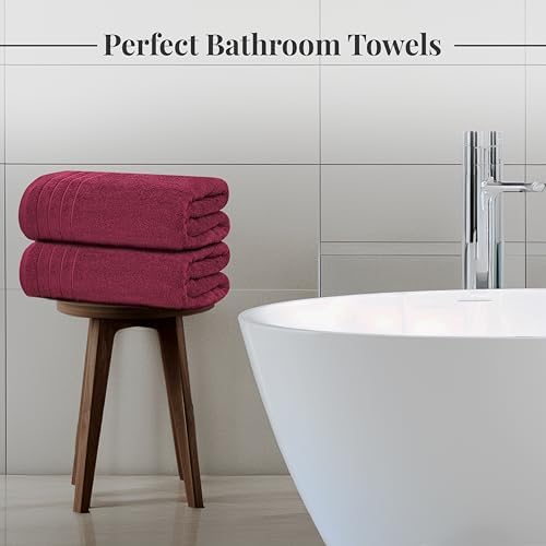 Tens Towels 8 Piece Towel Set, 2 XL Bath, 2 Hand, 4 Washcloth, Burgundy