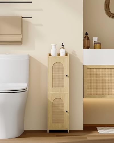 Hzuaneri Bathroom Storage Cabinet, Small Corner Floor Cabinet with 2 Doors