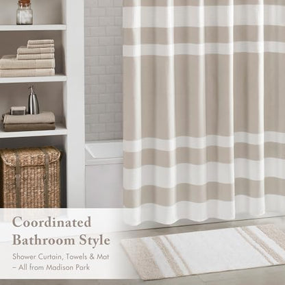 Madison Park Spa Cotton Bath Rug Non-Slip Absorbent, 27 x 45, Taupe