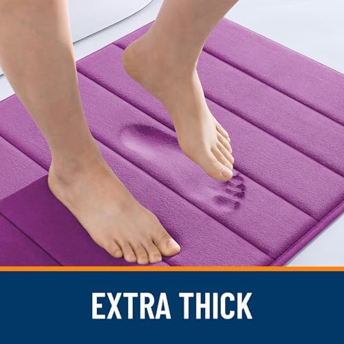 OLANLY Memory Foam Large Bath Mat 59x34, Super Soft Absorbent Bathroom Rugs