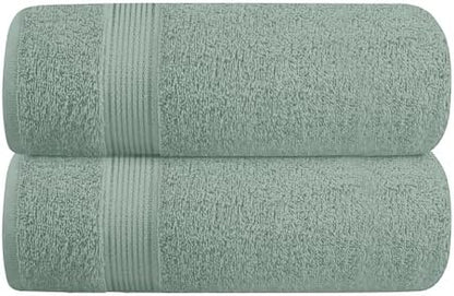 Belizzi Home Cotton 2 Pack Oversized Bath Towel Set 28x55 inches, Large Bath Towels, Ultra Absorbant Compact Quickdry & Lightweight Towel, Ideal for Gym Travel Camp Pool - Jade
