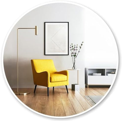 Oruii Round Mirror, 24 inch White Circle Mirror, White Metal Frame Circular