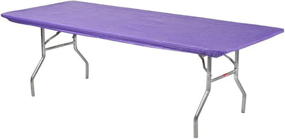 Kwik-Covers 8' Rectangle Plastic Table Covers 30" x 96", Bundle of 5 (Purple)