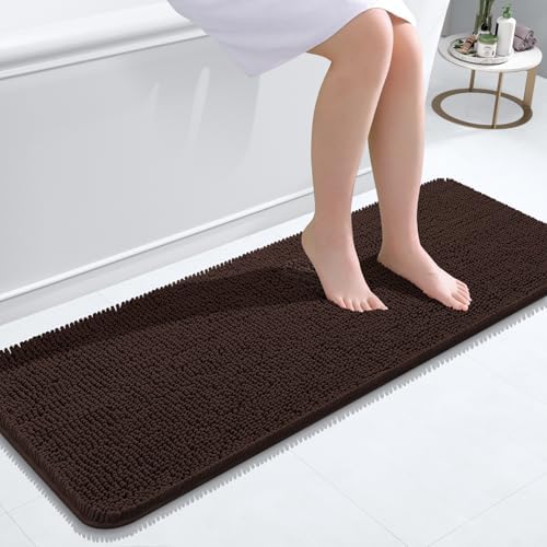 OLANLY Bathroom Runner Rugs 47x17, Extra Soft Absorbent Chenille Bath Rugs