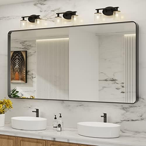 LOAAO 72X36 Inch Black Bathroom Mirror Metal Framed