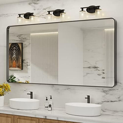 LOAAO 72X36 Inch Black Bathroom Mirror Metal Framed