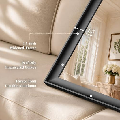 30x40 Inch Matte Black Bathroom Mirrors for Over Sink