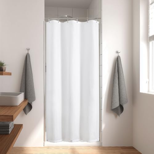 eachope Stall Waterproof Fabric Shower Curtain Liner,54x72 Inch White