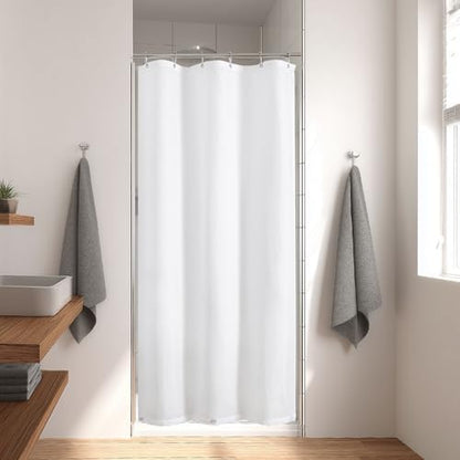 eachope Long Waterproof Fabric Shower Curtain Liner,72x76 Inch White