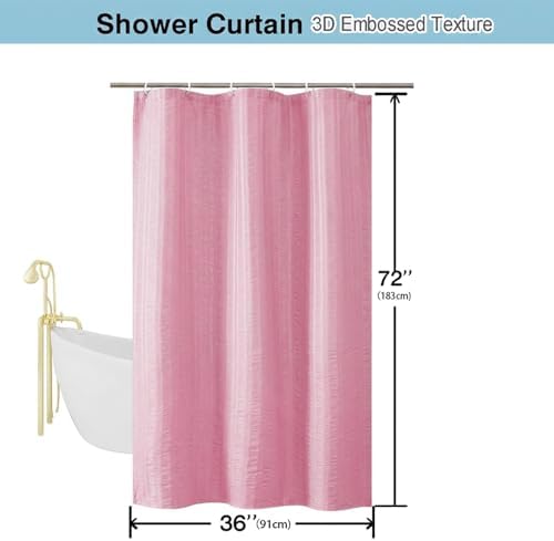 Aiyufeng Moga Bright Pink Shower Curtain, 3D Design Fabric Shower Curtains, Premium Spa Quality Modern Shower Curtains for Bathroom, 36"x72", Bright Pink
