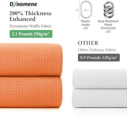 Dynamene Stall Waffle Shower Curtain 256GSM Heavy Fabric 36x72 Burnt Orange